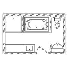 a drawing of a bathroom with sink, toilet and bathtub in the middle of it