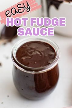 Jar of chocolate sauce. Chocolate Ice Cream Topping, Hot Fudge Sauce Recipe, Fudge Sauce Recipe, Sundae Party, Chocolate Sauce Recipes, Easy Fudge, Homemade Sauce Recipes