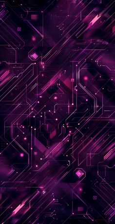 an abstract purple background with lines and dots