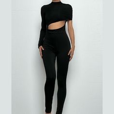 Please refer to our sizing chart for a guideline when choosing a size. 5 business days order processing time. 90% polyester 10% spandex. Black High Neck Jumpsuit With High Stretch, Black High Neck Jumpsuits And Rompers, Black High-stretch High Neck Jumpsuit, High Stretch Black High Neck Jumpsuit, Black High-neck High-stretch Jumpsuit, Stretch High Neck Jumpsuits For Night Out, Stretch High Neck Jumpsuits And Rompers For Party, Stretch High Neck Jumpsuit For Party, High Neck Jumpsuits And Rompers For Night Out