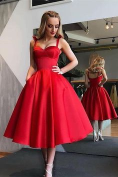 No idea where to find a perfect dress online? Bmbridal is a good choice, check out this , high quality promised, shop now. Knee Length Homecoming Dresses, Prom Dress Sleeveless, Red Spaghetti, Gown Red, Prom Dresses 2019, Prom Dresses Sleeveless, Aesthetic Red, Dress Classy, Dress Aesthetic