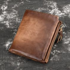 Cowhide Retro Double Zipper Men Wallet - Trendha Short Male, Men's Wallets, Leather Short, New Retro, Coin Purse Wallet, Short Wallet, Money Bag, Mini Wallet, Leather Wallet Mens