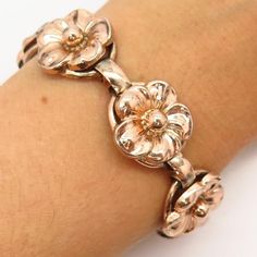 925 Sterling Silver 2-Tone  Vintage Napier Floral Design Link Bracelet 6"Weight: 31.5gWELCOME TO PAWN SHOPWe are an actual pawn shop and have been in business for over 25 years.Since 1990, our establishment has been serving a variety of clients by providing them with short term cash solutions and options of liquidity regarding their treasured heirlooms.Acknowledging that today′s customers are very sophisticated and are looking for a variety of investments, our acquisitions are hand-picked for ou Nickel-free Gold Sterling Silver Vintage Bracelet, Vintage Flower-shaped Metal Bracelet, Vintage Rose-colored Flower-shaped Jewelry, Vintage Brown Flower-shaped Jewelry, Napier Sterling Silver Vintage Coin Bracelate, Oval Stud Earrings, Circle Design, Amethyst Gemstone, Link Bracelets