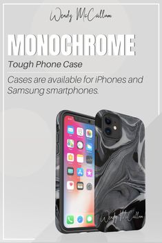 an iphone case is shown with the words monochromee on it