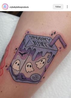 a tattoo with spooky juice on it