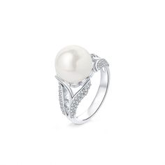 A lustrous pearl is the centre of this gorgeous piece,surrounded by sparkling stones on either side.Exquisite in sterling silver,our personalized ring is the perfect way to express yourself.A beautiful keepsake you'll treasure forever.Weight: 2.84 gHeight: 11.4 mmMaterial: Plating Color: Silver Pearl White Pearl Ring With Diamond Accents, Pearl White Diamond Pearl Ring With Diamond Accents, Pearl White Diamond Pearl Ring With Accents, Diamond White Pearl Ring With Diamond Accents For Promise, Pearl Ring With Diamond Accents, Silver Pearl Rings With Diamond Accents, Silver Rings With Diamond Accents And Pearl, Elegant Diamond Pearl Ring For Promise, Diamond White Pearl Ring With Diamond Accents