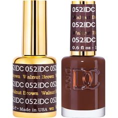 DND DC Duo Gel - #052 Walnut Brown / Soak-Off Gel Polish 0.5 oz. + Nail Lacquer 0.5 oz. Walnut Brown Nail Polish, Dnd Polish, Dnd Nails, Dnd Nail Polish, Overlay Nails, Sweet Nails, China Nails, Dnd Gel Polish, Maroon Nails