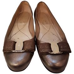 Salvatore Ferragamo metallic ballerina TOTALLY MADE IN ITALY size 37 still with box Shoes Brown, Ballerina Shoes, Salvatore Ferragamo Flats, Salvatore Ferragamo, Jimmy Choo, Christian Louboutin, Espadrilles, In Italy, Fashion Accessories