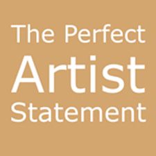 the perfect artist statement logo with an orange and white design on top of brown background