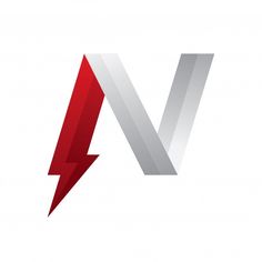 the letter v is made up of two different colored lines and lightning bolt logo design