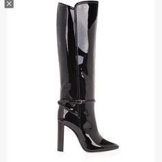 St Laurent Tall Boots Patent Leather Nwot Size 37 Only Worn To Try On. Comes With Dust Bag, Certificate Of Authenticity And Care Instructions. Black Glitter Boots, Knee High Wedge Boots, Saint Laurent Boots, Crocs Boots, Ostrich Boots, St Laurent, Glitter Boots, Thigh Boots, Yves Saint Laurent Shoes