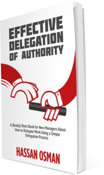 the book cover for effective delegation of authority by hassan o'mean