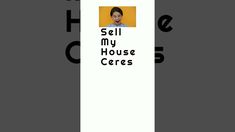 a poster with the words sell my house cares in black and white, against a gray background