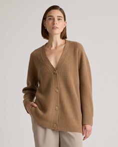 Mongolian Cashmere Oversized Boyfriend Cardigan Sweater High End Clothing Brands, Brown Cardigan Sweater, Scarf Jacket, Boyfriend Sweater, Boyfriend Cardigan, Coastal Vibes, Winter Capsule Wardrobe, Brown Cardigan, Coastal Charm