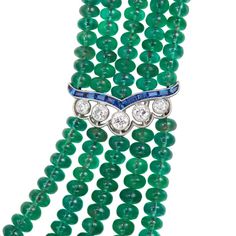 Elegant Green Necklace With Sterling Silver Clasp, Elegant Multi-stone Emerald Necklace For Formal Occasions, Emerald Necklace, Marc Fisher, Stunning Necklace, Multi Strand Necklace, Sapphire Diamond, Multi Strand, Cartier