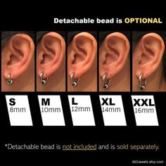 the different types of ear piercings are shown