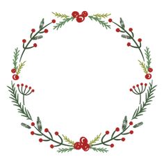 a wreath with red berries and green leaves