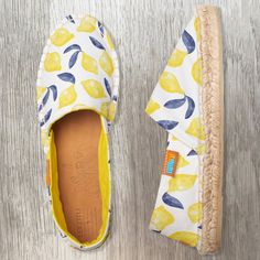 Watercolor Lemon, Mediterranean Summer, Lemon Pattern, Pretty Watercolor, Blue Espadrilles, Lemon Patterns