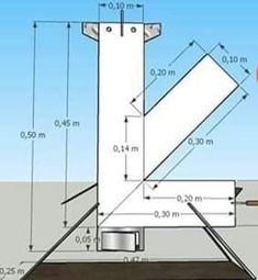 the drawing shows how to measure and draw an object with measurements for each part of the structure