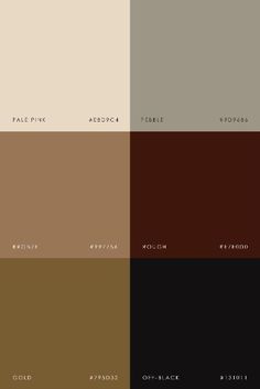 the different shades of brown, beige and black