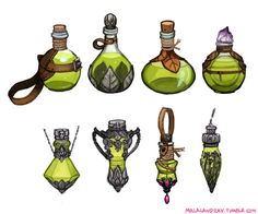 some bottles with different designs on them