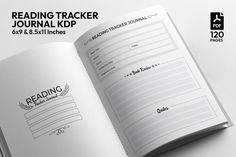 an open book with the text reading tracker journal kpp