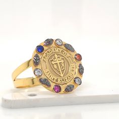 College Ring, University Ring , Graduation Gift , Graduation Ring , Woman Ring , Signet Rİng, Chiristmas Gift, Woman Class Rings, Handmade This product is GUARANTEED for life. -The product has a black pen grinding. -It is a handmade product - College graduation rings for men and women delicately engraved with your school logo or any other initials or image you want. - The ring has solid back. Deep and detailed engraving very delicately handcrafted unisex - looks super cool on both women & men - Symbolic Round Diamond Ring For Gift, Symbolic Round Diamond Ring Gift, Yellow Gold Multi-stone Signet Ring Gift, Symbolic Round Diamond Ring As Gift, Gold Multi-stone Crystal Ring As A Gift, Gold Multi-stone Crystal Ring Gift, Spiritual Multi-stone Rings For Gift, Adjustable Cluster Ring As Gift, Gift Multi-stone Open Ring