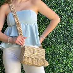 100% Palm Unlined. Dimensions: 8 inches wide. 6 inches high. 3 inches depth. Coastal Elegance, Summer Bag, Raffia Bag, Chanel Boy Bag, Straw Bag, 6 Inches, Hand Weaving, Purse, Shoulder Bag