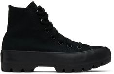 Black Lugged Chuck Taylor All Star Hi Sneakers by Converse on Sale All Star Lugged High Top, Converse Chuck Taylor All Star Lugged, Chuck Taylor All Star Lugged, All Star Lugged, Black High Top Sneakers, Converse Black, Black Converse, Casual Trainers, Casual Athletic