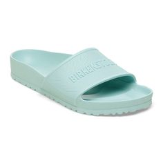 Barbados EVA Surf Green | BIRKENSTOCK Comfortable Fade-resistant Synthetic Slides, Functional Sport Sandals For Beach In Spring, Functional Sport Sandals For Spring Beach, Breathable Sporty Slides For Vacation, Functional Spring Beach Sport Sandals, Functional Slip-resistant Beach Slides, Slip-resistant Beach Sport Sandals, Slip-resistant Sport Sandals For Beach, Functional Sport Sandals With Textured Footbed For Beach