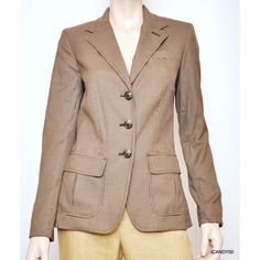 Lauren Ralph Lauren Blazer Size 2 See Chart Below * Color: Brown/Camel * 3 Buttons Closure * Long Sleeves With 4 Buttons On Each * Two Flop Pockets & One Chest Pocket * Padded Shoulders * Shoulder Width - 15" * Sleeve Length - 24" * Length (Back) - 25.5" * Width From Armpit To Armpit - 17" * Waist - 15.25" * Hips - 22" * Shell: 63% Polyester; 34% Viscose; 3% Elastane * Lining: 100% Acetate * Brand New With Tag * Mfsrp: $219.00 Classic Ralph Lauren Brown Blazer, Classic Brown Ralph Lauren Blazer, Ralph Lauren Winter Outerwear For Office, Ralph Lauren Winter Office Outerwear, Ralph Lauren Button Closure Blazer For Fall, Ralph Lauren Fall Blazer With Button Closure, Ralph Lauren Blazer With Button Closure For Fall, Ralph Lauren Outerwear With Welt Pockets For Work, Ralph Lauren Blazer With Pockets For Fall