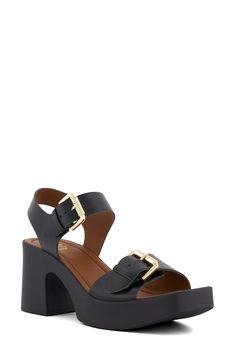 Square Toe Heels, Leather Platform Sandals, Buckled Heels, Dune London, Leather Buckle, Block Heels Sandal, Wide Straps, Platform Heels, Platform Sandals