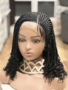 Braided wig. Kinky Wig, Lace Frontal Wig.Just As Pictured. | eBay Cornrow Wig, Braided Side, Real Wigs, Short Twists, Senegalese Twists, Feed In Braids Hairstyles, Natural Looking Wigs, Headband Wig, Braided Cornrow Hairstyles