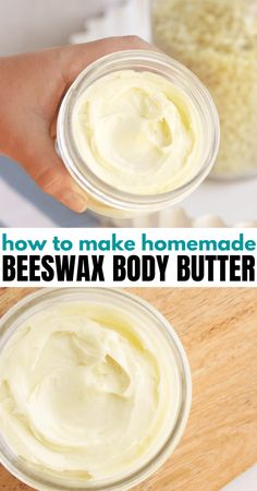 Its so much easier than you would think to make your own homemade skincare products! This homemade body butter recipe is made with beeswax, essential oils, and other natural ingredients making it a wonderful choice for all skin types! Beeswax Body Butter, Homemade Skincare Products, Diy Whipped Body Butter, Body Butter Recipe Homemade, Beeswax Recipes, Diy Body Butter Recipes, Diy Body Lotion, Homemade Lotion Recipe, Homemade Body Lotion