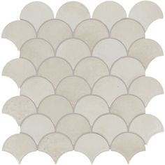 Daltile - Miramo 3 in. Ceramic Mosaic - Pearl Fan Mosaic Tile, Dal Tile, Patterned Wall Tiles, Pearl Tile, Fish Scale Pattern, Tiles For Wall, Ceramic Mosaic, Granite Colors, Mosaic Pieces