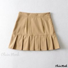 Olivia Mark - Sweet Style Pleated Pocket Mini Skirt - Flirty A-Line Short Skirt for a Chic Look Fitted Beige Skirt For School, Beige Fitted Skirt For School, A Line Shorts, Chic Look, Sweet Style, Short Skirt, Olivia Mark, Mini Skirt, A Line