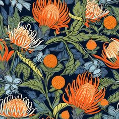 When-Oranges-Speak-by-Chroma-Atelier-1.jpg Powder Room Wallpaper Bold, Speak Wallpaper, Orange Pattern Wallpaper, Green And Orange Wallpaper, Orange And Blue Wallpaper, Winning Wallpaper, Tattoo Space, Bathroom Details, Pantry Makeover