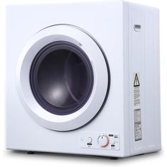 a white washing machine with the door open