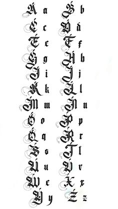 some type of calligraphy written in different languages and letters, all on one side