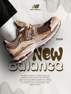 the new balance shoes are on display in this advertisement