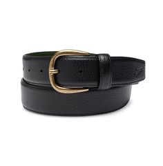 Editor's Notes:A classic & timeless black leather belt. Made in Portugal from real, full grain Portuguese leather, 'Le Belt' is versatile, elegant and comfortable. It's the perfect accessory for both formal and casual looks. Alfré's no-filling, smooth pebble grain texture makes it extremely lightweight, and the old-gold brass buckle adds an old-world charm to any outfit. Timeless Black Belt, Black Leather Belt Buckles For Workwear, Timeless Black Belt For Work, Timeless Black Belt For Workwear, Classic Black Belt For Work, Elegant Leather Belt For Semi-formal Occasions, Classic Black Belt For Workwear, Elegant Leather Belt Buckles For Semi-formal Occasion, Timeless Black Belt Buckles For Workwear