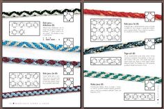 four different types of bracelets with instructions to make them look like they are made out of