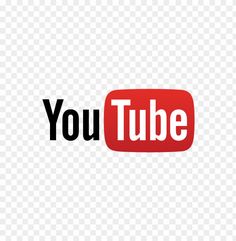 the youtube logo is shown in black and red on a transparent background, with an image of