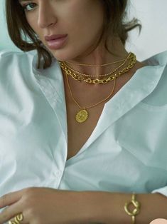 - Perfect layering necklace 14" and 16" with 2" extender - Hypoallergenic - Tarnish resistant - 18K gold plated stainless steel Double Necklace, Bold Jewelry, Layered Necklace, Original Gift, Gold Filled Jewelry, Layering Pieces, Semi Precious Gemstones, Layered Necklaces, Fashion Lifestyle