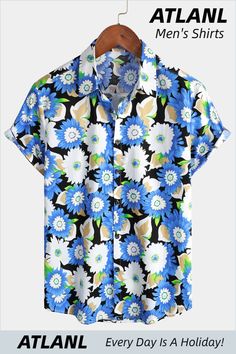 Perfect for summer activities such as vacation, leisure, sun beach, travel, concerts, streetwear, music festivals and themed parties. They are designed to keep you cool, comfy and chic in warm weather. Collared Hawaiian Shirt With All Over Print For Summer, Casual Hawaiian Shirt With All Over Print For Beach, Multicolor Shirt With Plants Print For Summer, Hawaiian All Over Print Top For Spring, Collared Hawaiian Shirt With Floral Print For Summer, Multicolor Summer Shirt With Plant Print, Relaxed Fit Light Blue Shirt For Beach, Multicolor Plant Print Shirt For Summer, Light Blue Relaxed Fit Shirt For Beach