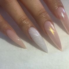 Nails With White, Pointed Nails, Music Playing, Classy Acrylic Nails