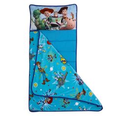 The Disney Toy Story It's Play Time Toddler Nap Mat includes a padded nap mat with an attached pillow and cozy blanket all in one. You can simply roll up and go! Convenient carrying strap with velcro closure keeps nap mat rolled-up for storage. Travel to daycare, preschool, or a weekend at grandmas! Features a fun pattern with Woody, Buzz Lightyear, Rex, Forky and Hamm! Includes "This Belongs to" name label to write your child’s name. Designed in bright colors of shades of blue, green, red, and Andys Room Toy Story Bedrooms, Toy Story Blanket, Andys Bed Toy Story, Toy Story Toddler Bedding, Baby Nap Mats, Disney Nursery Blankets, Toddler Nap Mat, Toddler Nap, Woody And Buzz