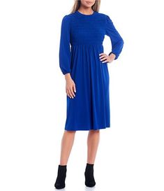 Women's Dresses & Gowns | Dillard's Chic Stretch Dress With Pleated Bodice, Elegant Stretch Daywear Dresses, Knee-length Ruched Sleeveless Dress For Work, Spring Midi Dress With Pleated Waist And Stretch, Spring Stretch Midi Dress With Pleated Waist, Elegant Ruched Sleeveless Dress For Daywear, Stretch Ruched Midi Dress For Dress Down, Ruched Stretch Midi Dress For Casual Wear, Stretch Ruched Midi Dress For Casual Occasions