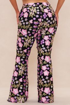 Available In Black/combo. Embroidered Tulle Pant High Rise Wide Leg Front Zipper Hook And Eye Closure Lined Non Stretch Main: 100% Polyester Lining; 100% Polyester Imported | Julia Embroidered Pant in Black size 1X by Fashion Nova Spring Party Pants With Floral Embroidery, Floral Embroidery Pants For Spring Party, Floral Embroidered Party Pants For Spring, Tulle Pants, Embroidered Pants, Embroidered Tulle, Bottom Clothes, Kids Shorts, Bottoms Pants