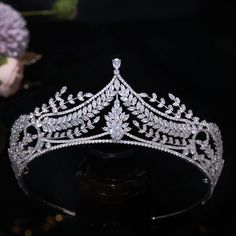 PRICES MAY VARY. ♛ Material: This quinceanera crowns are made with plated platinum metal.This crown is with CZ stones that's why it have sparkling.It’s a gorgeous glistening wedding crown. ♛ Dimension: The diameter of the tiara is approximately 6.1inches(15.5cm) across and 2.4inches (6cm)high. diamond perimeter is 12.6 inches (32cm). Weight: 82g. Suitable for most adults. ♛ Stability and Security: It’s completely Stable so it can be fitted any hairstyle, hair type, or head shape.There's a little Crowns Royal, Hair Gadgets, Prom Hair Jewelry, Royal Hair, Glow Jewelry, Headpiece Accessories, Crown For Women, Royal Crowns, Crown Bridal